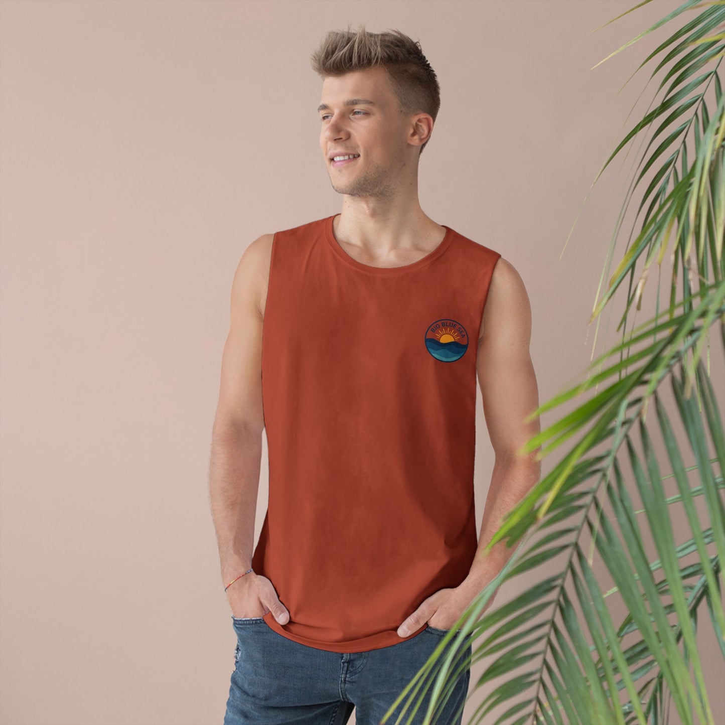 Unisex Big Blue Sea Tank - Relaxed Summer Vibe for Beach Lovers