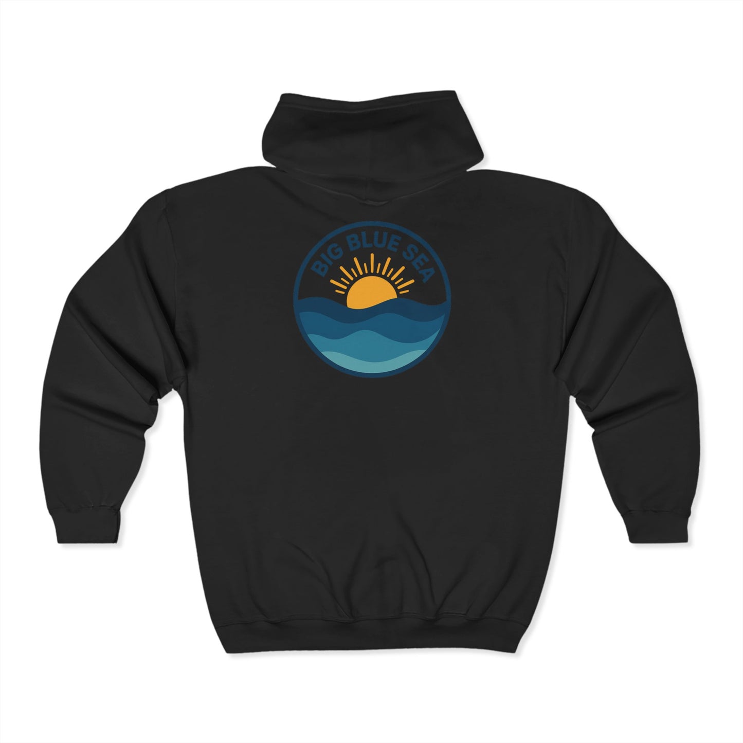 Big Blue Sea Full Zip Hoodie - Unisex Ocean-Inspired Sweatshirt for Adventure Lovers