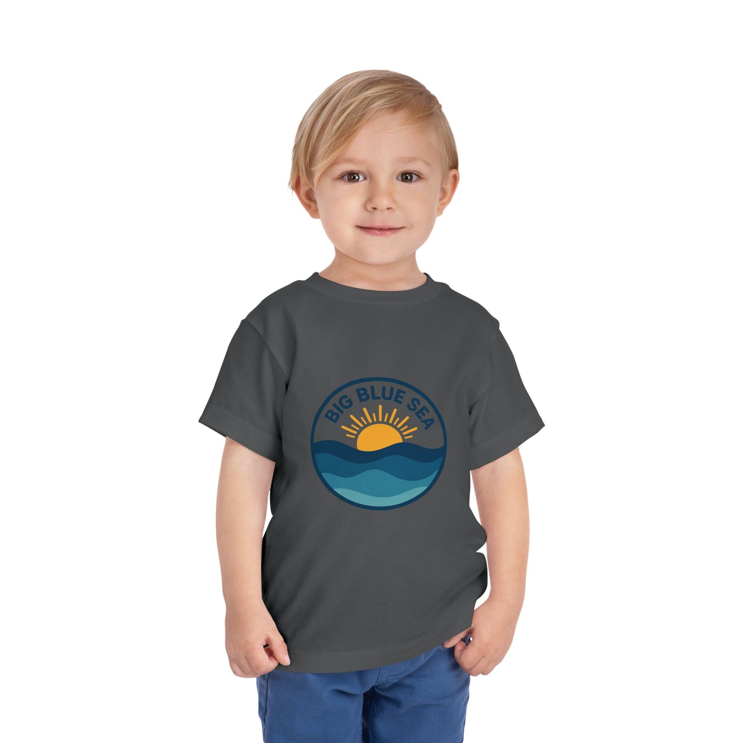 Big Blue Sea Toddler Tee - Cute Short Sleeve Shirt for Ocean Lovers