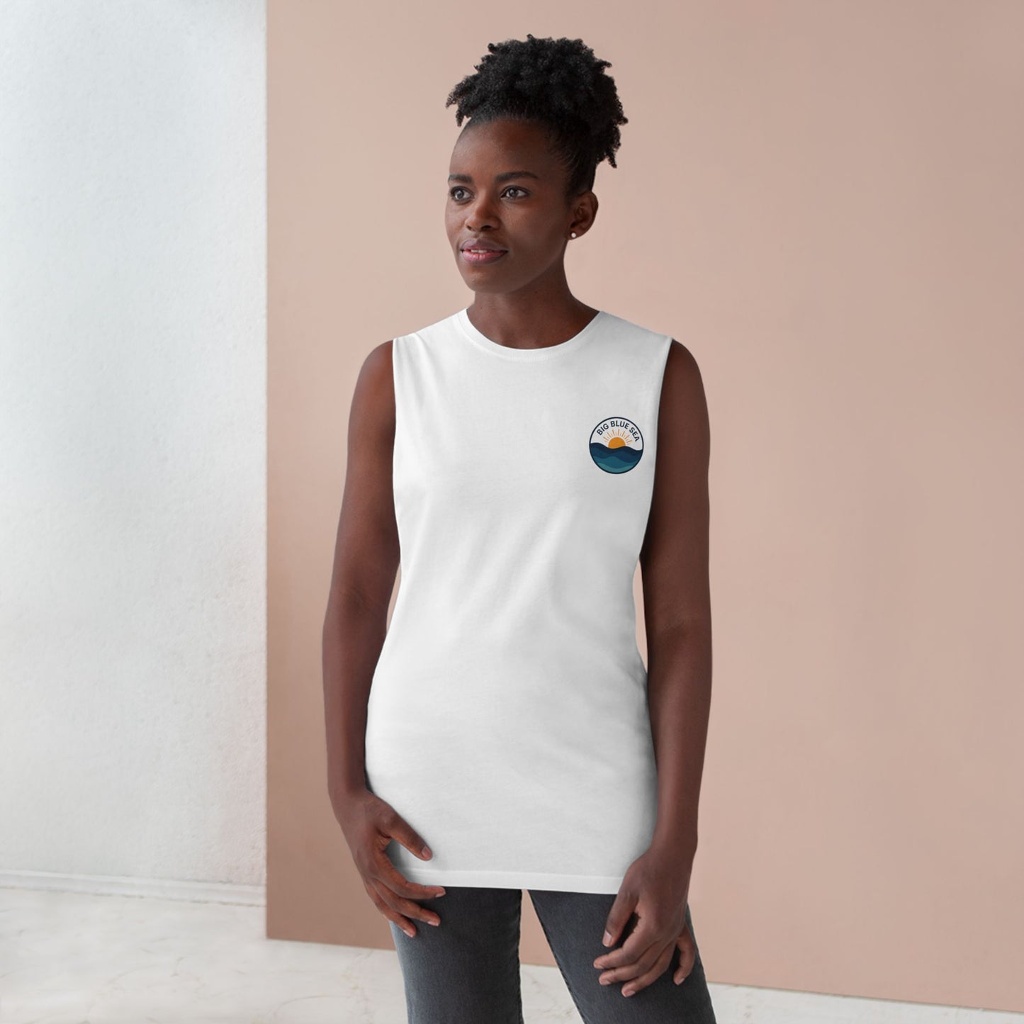 Unisex Big Blue Sea Tank - Relaxed Summer Vibe for Beach Lovers