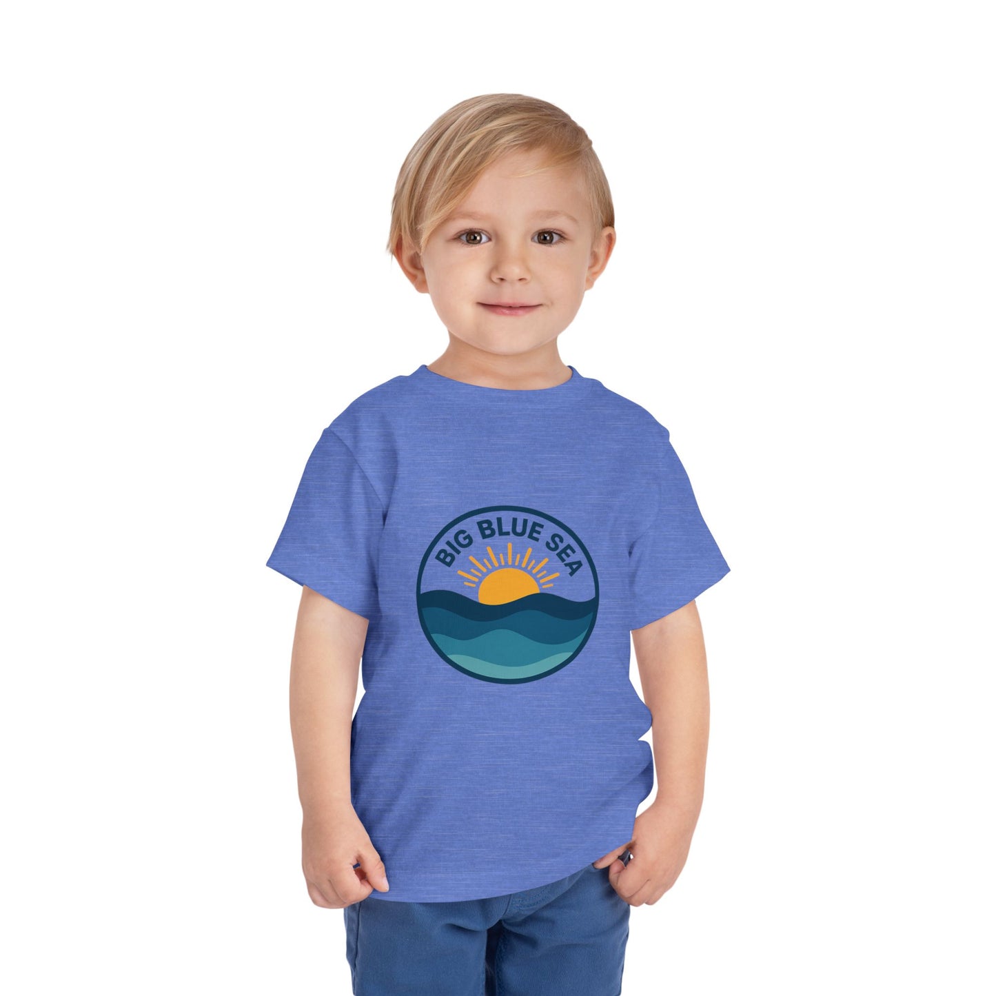Big Blue Sea Toddler Tee - Cute Short Sleeve Shirt for Ocean Lovers