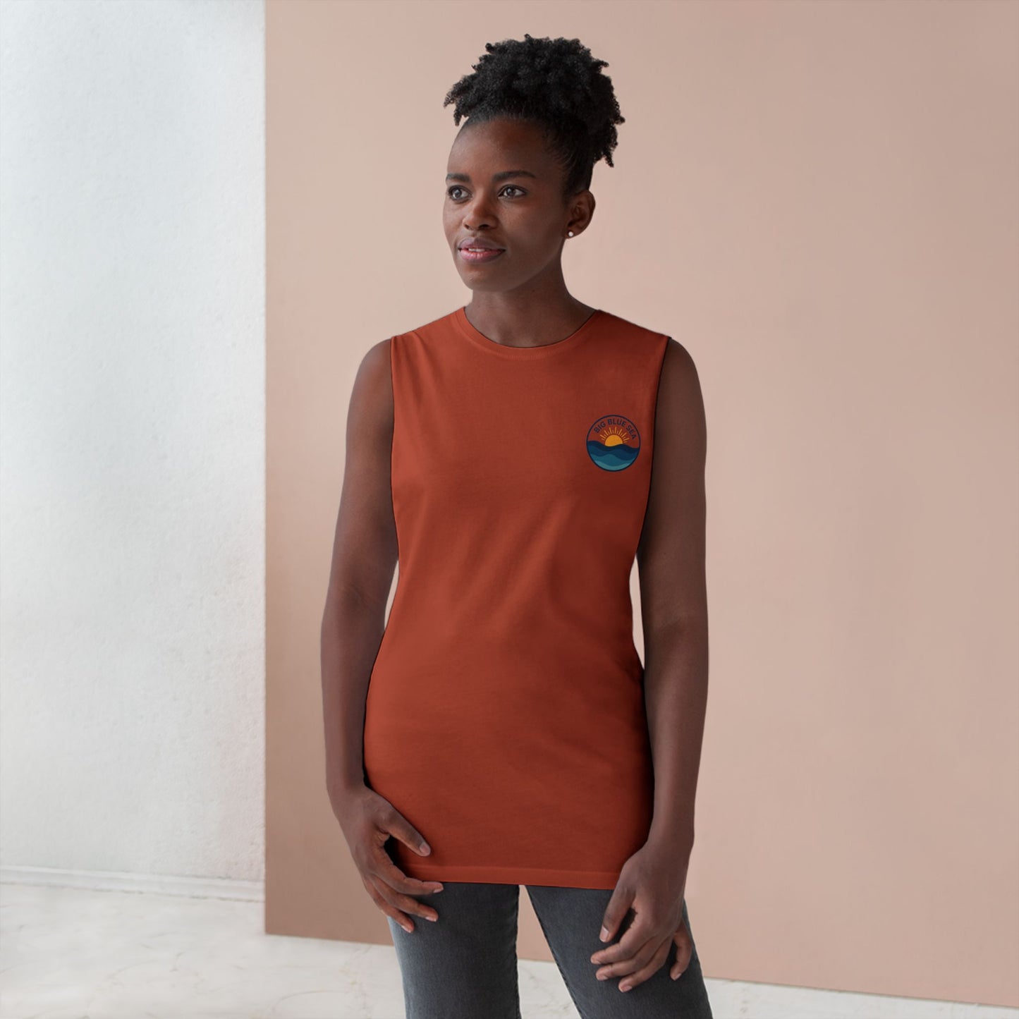 Unisex Big Blue Sea Tank - Relaxed Summer Vibe for Beach Lovers