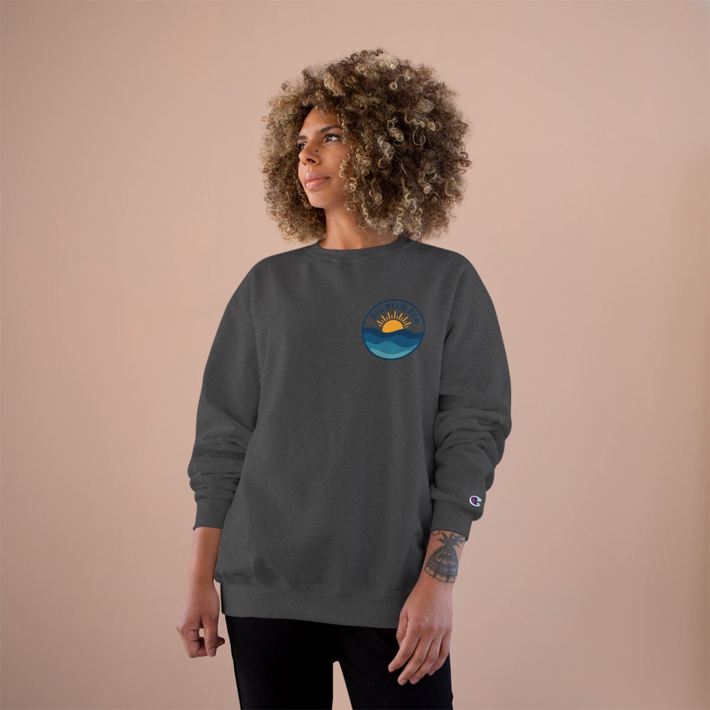 Big Blue Sea Champion Sweatshirt - Coastal Vibes for Beach Lovers