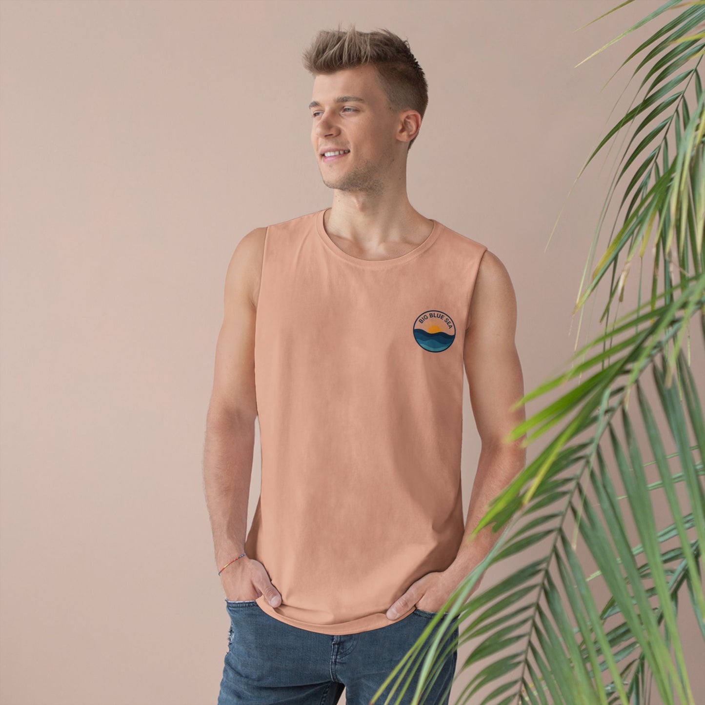Unisex Big Blue Sea Tank - Relaxed Summer Vibe for Beach Lovers