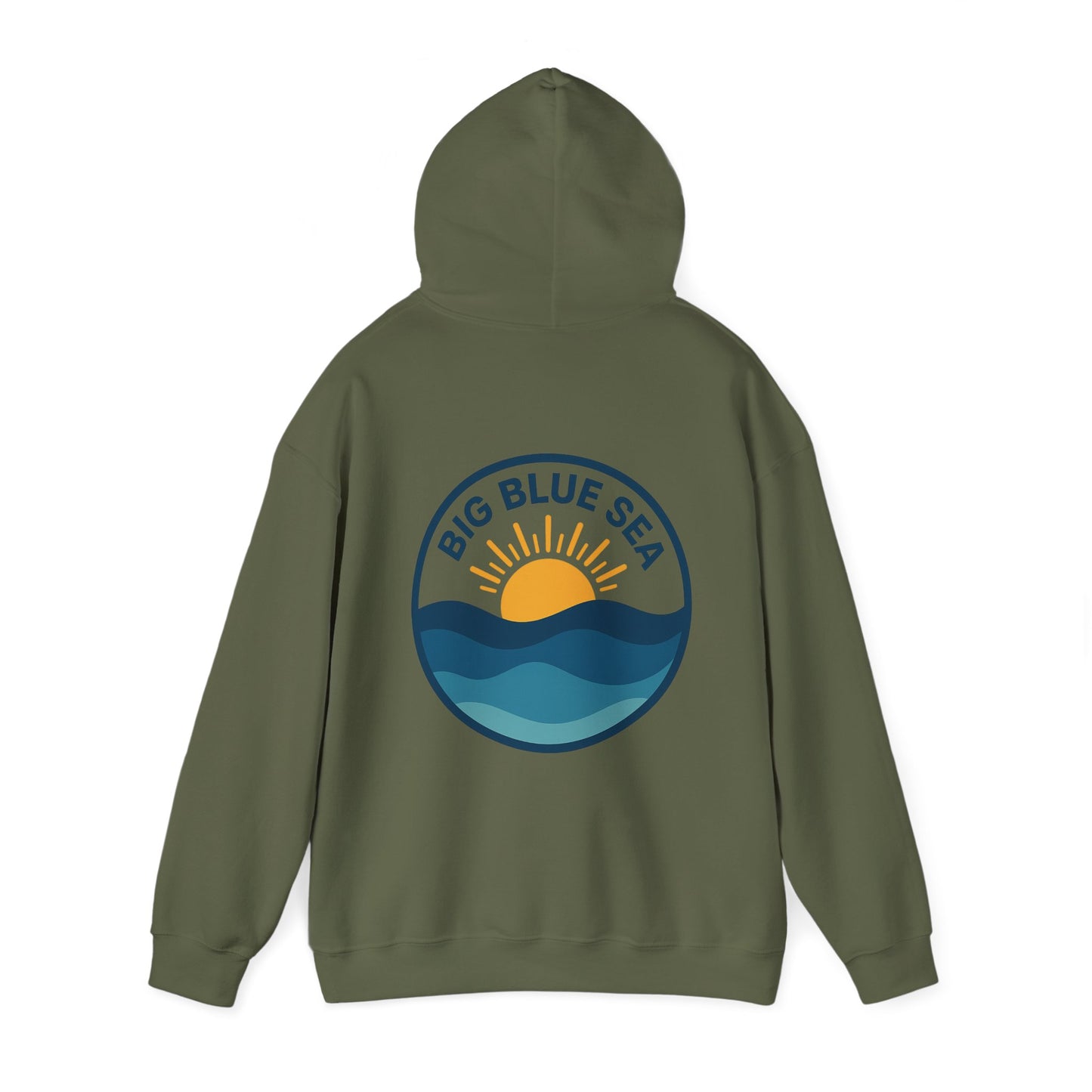 Big Blue Sea Unisex Hooded Sweatshirt - Cozy Ocean Vibes
