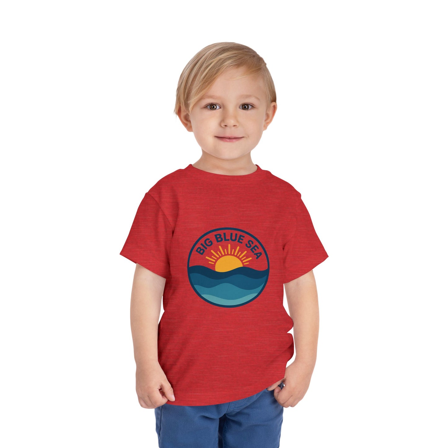 Big Blue Sea Toddler Tee - Cute Short Sleeve Shirt for Ocean Lovers