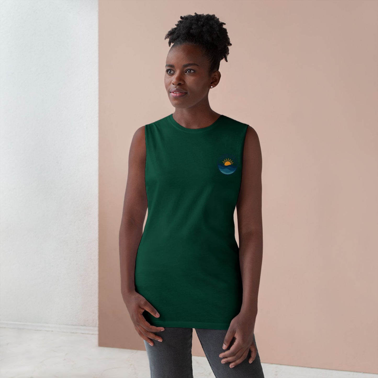 Unisex Big Blue Sea Tank - Relaxed Summer Vibe for Beach Lovers