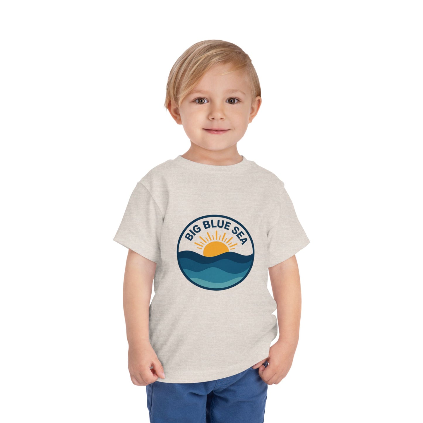 Big Blue Sea Toddler Tee - Cute Short Sleeve Shirt for Ocean Lovers
