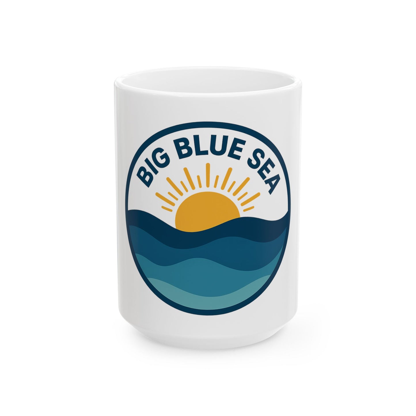 Big Blue Sea Ceramic Mug - 11oz & 15oz Ocean Vibe Coffee Cup