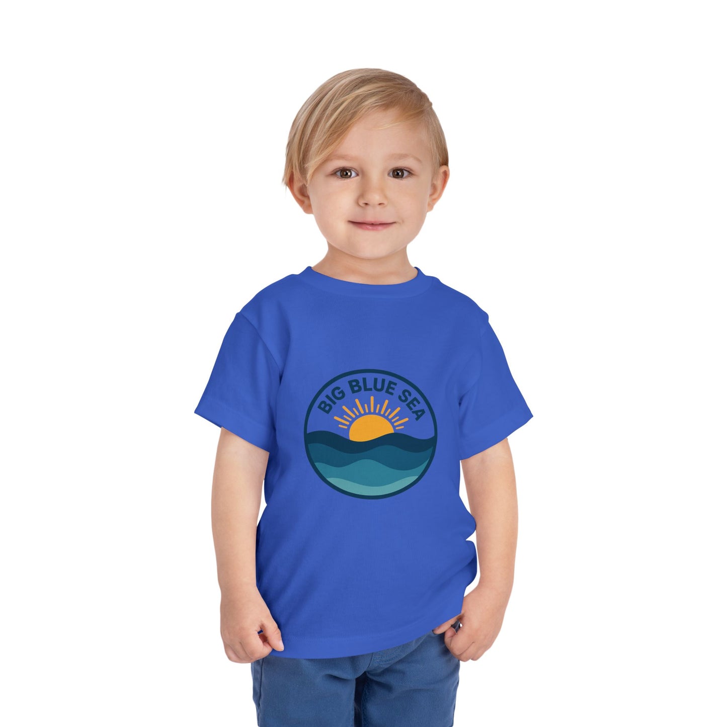 Big Blue Sea Toddler Tee - Cute Short Sleeve Shirt for Ocean Lovers