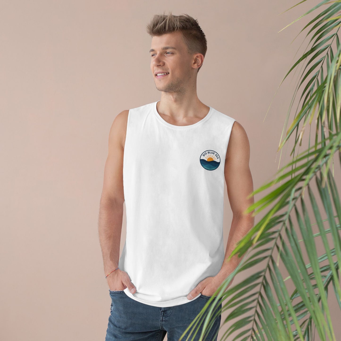 Unisex Big Blue Sea Tank - Relaxed Summer Vibe for Beach Lovers