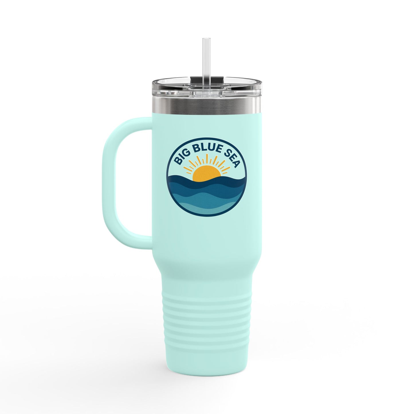 Big Blue Sea Insulated Travel Mug - 40oz Adventure Companion for Beach Lovers