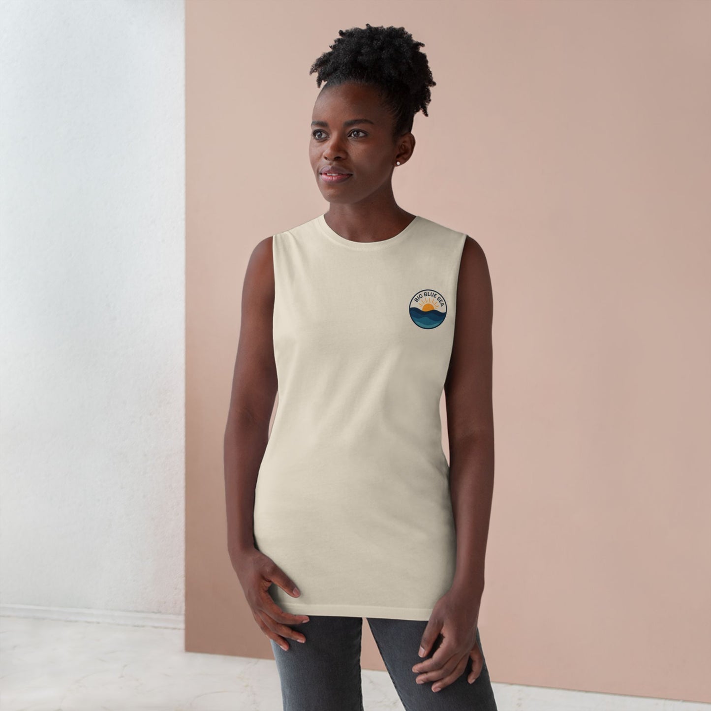 Unisex Big Blue Sea Tank - Relaxed Summer Vibe for Beach Lovers