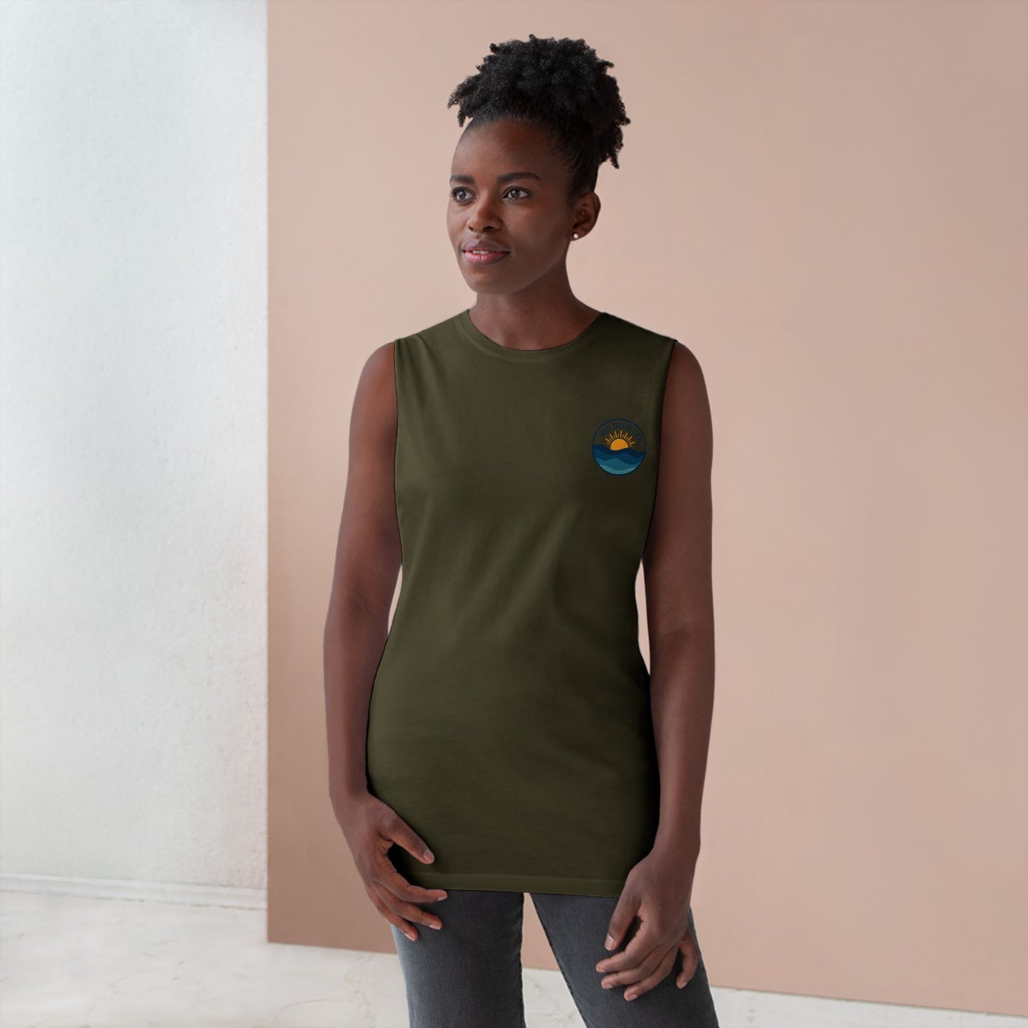 Unisex Big Blue Sea Tank - Relaxed Summer Vibe for Beach Lovers