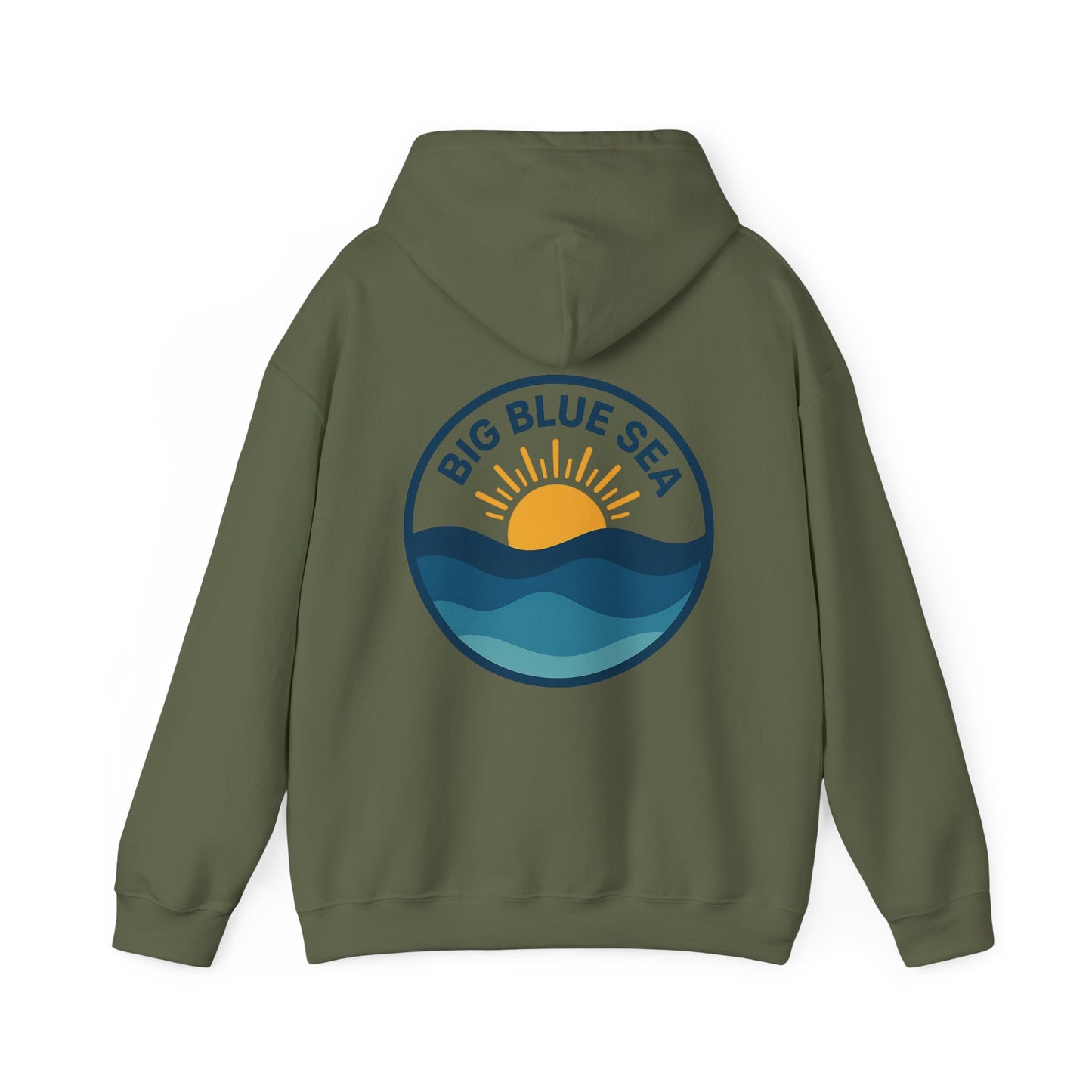 Big Blue Sea Unisex Hooded Sweatshirt - Cozy Ocean Vibes