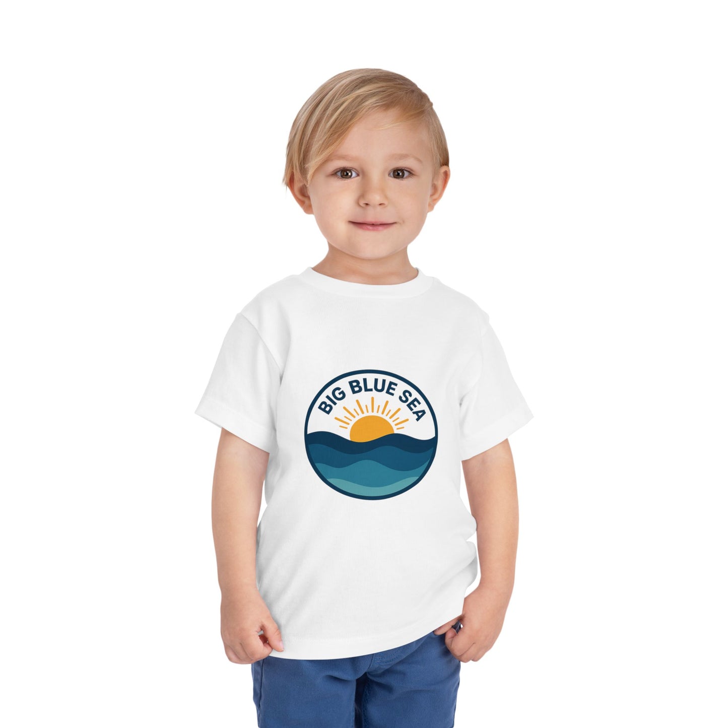 Big Blue Sea Toddler Tee - Cute Short Sleeve Shirt for Ocean Lovers