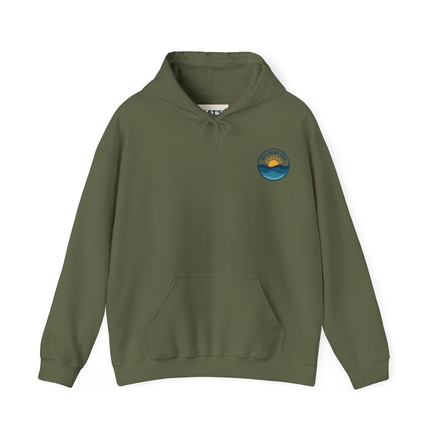 Big Blue Sea Unisex Hooded Sweatshirt - Cozy Ocean Vibes