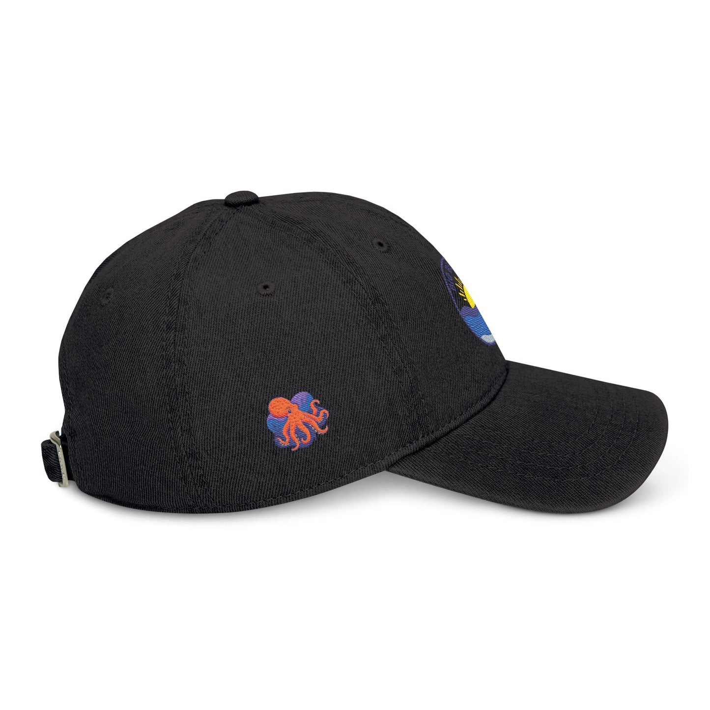 Embroidered Denim Hat - Coastal Sunrise Design