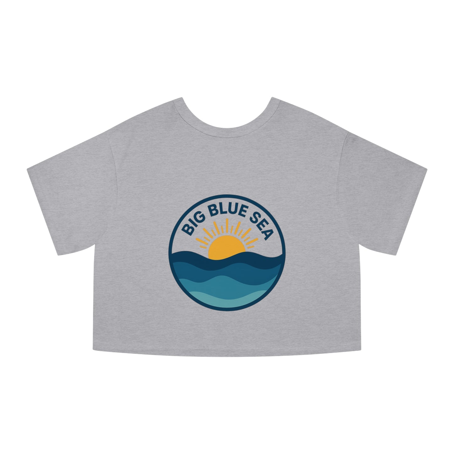 Big Blue Sea Cropped T-Shirt for Women - Chill Beach Vibes