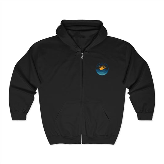 Big Blue Sea Full Zip Hoodie - Unisex Ocean-Inspired Sweatshirt for Adventure Lovers