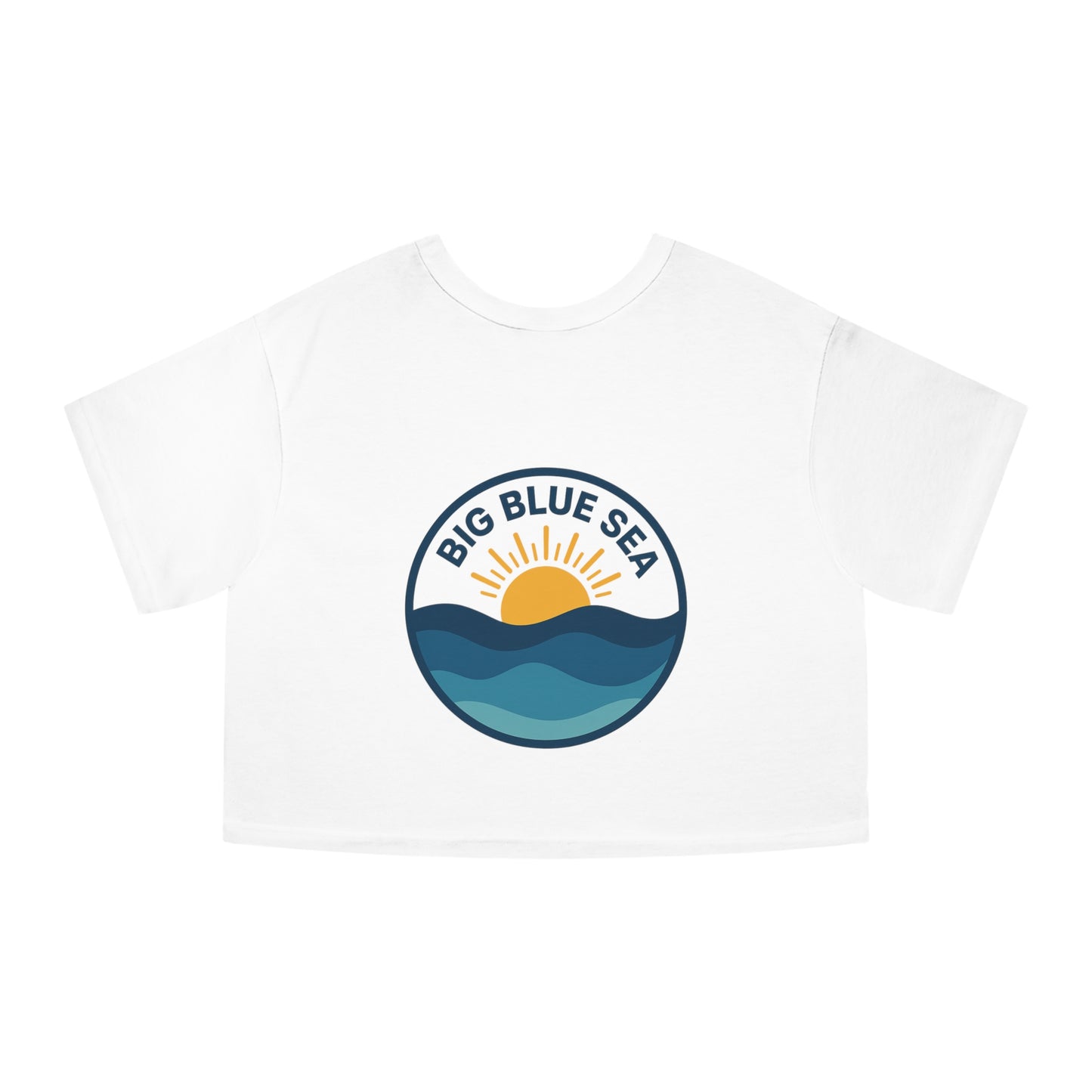 Big Blue Sea Cropped T-Shirt for Women - Chill Beach Vibes