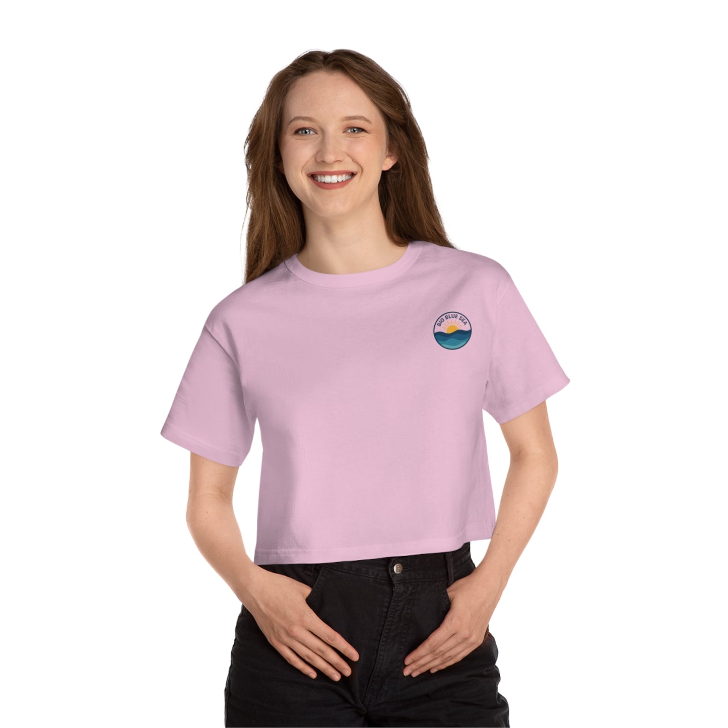 Big Blue Sea Cropped T-Shirt for Women - Chill Beach Vibes