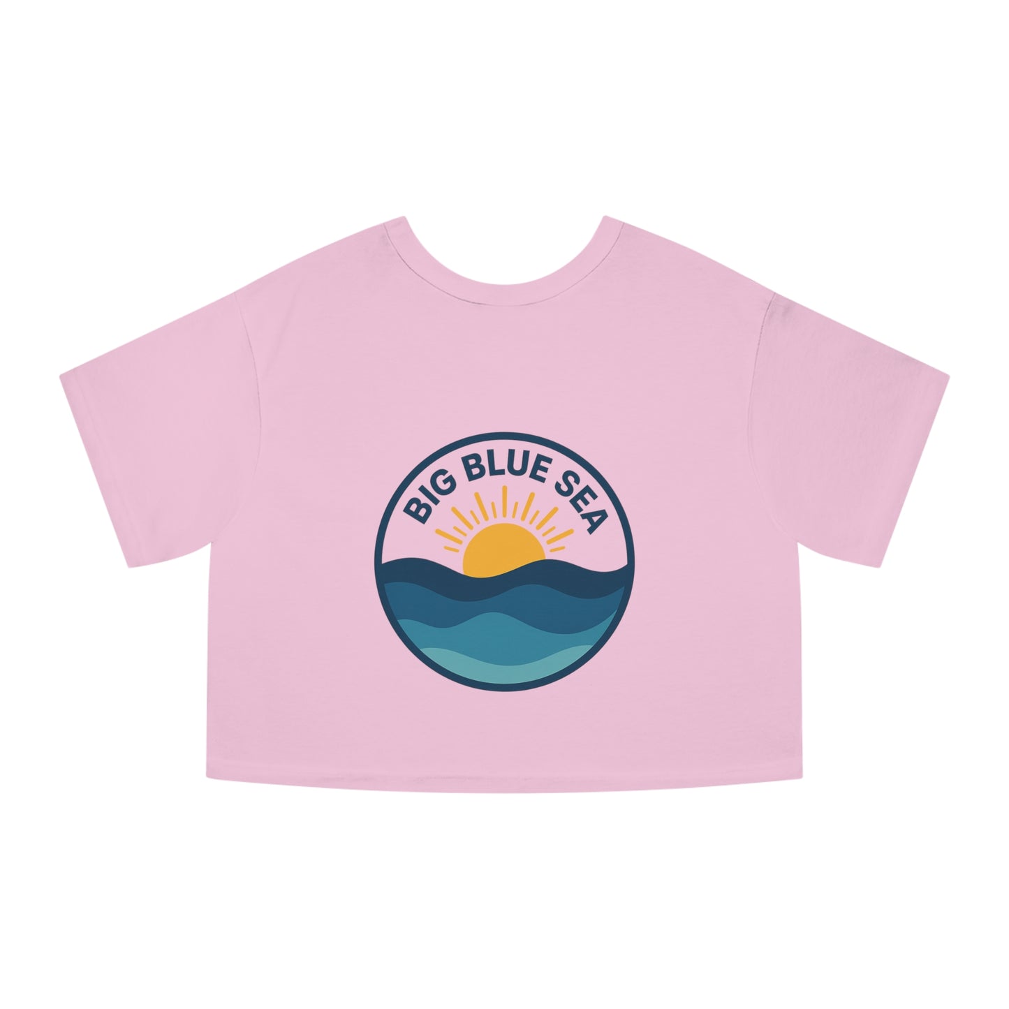 Big Blue Sea Cropped T-Shirt for Women - Chill Beach Vibes