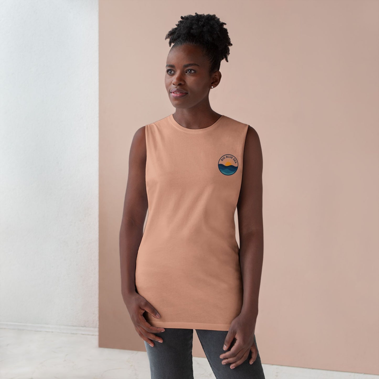 Unisex Big Blue Sea Tank - Relaxed Summer Vibe for Beach Lovers