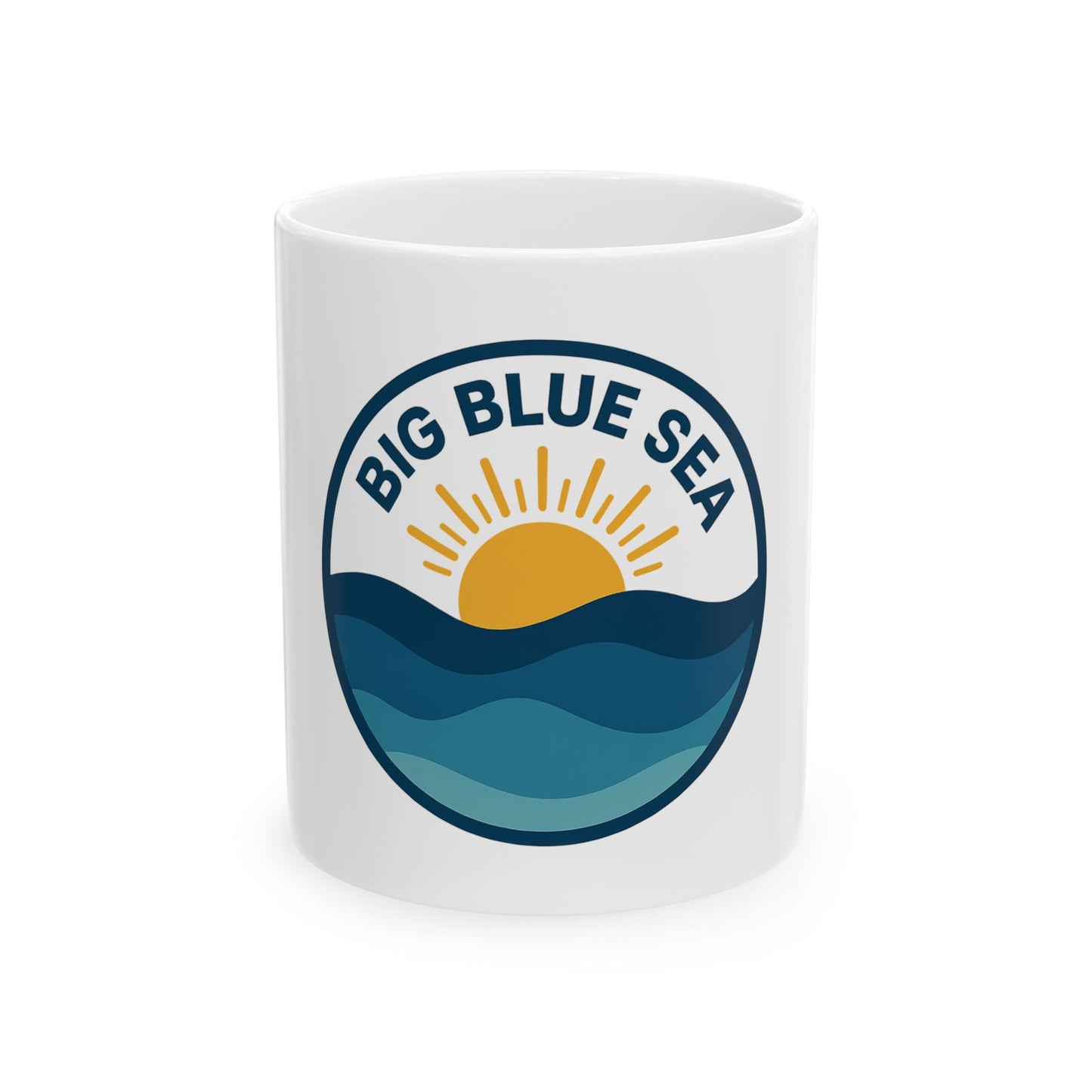 Big Blue Sea Ceramic Mug - 11oz & 15oz Ocean Vibe Coffee Cup