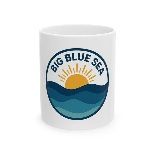 Big Blue Sea Ceramic Mug - 11oz & 15oz Ocean Vibe Coffee Cup