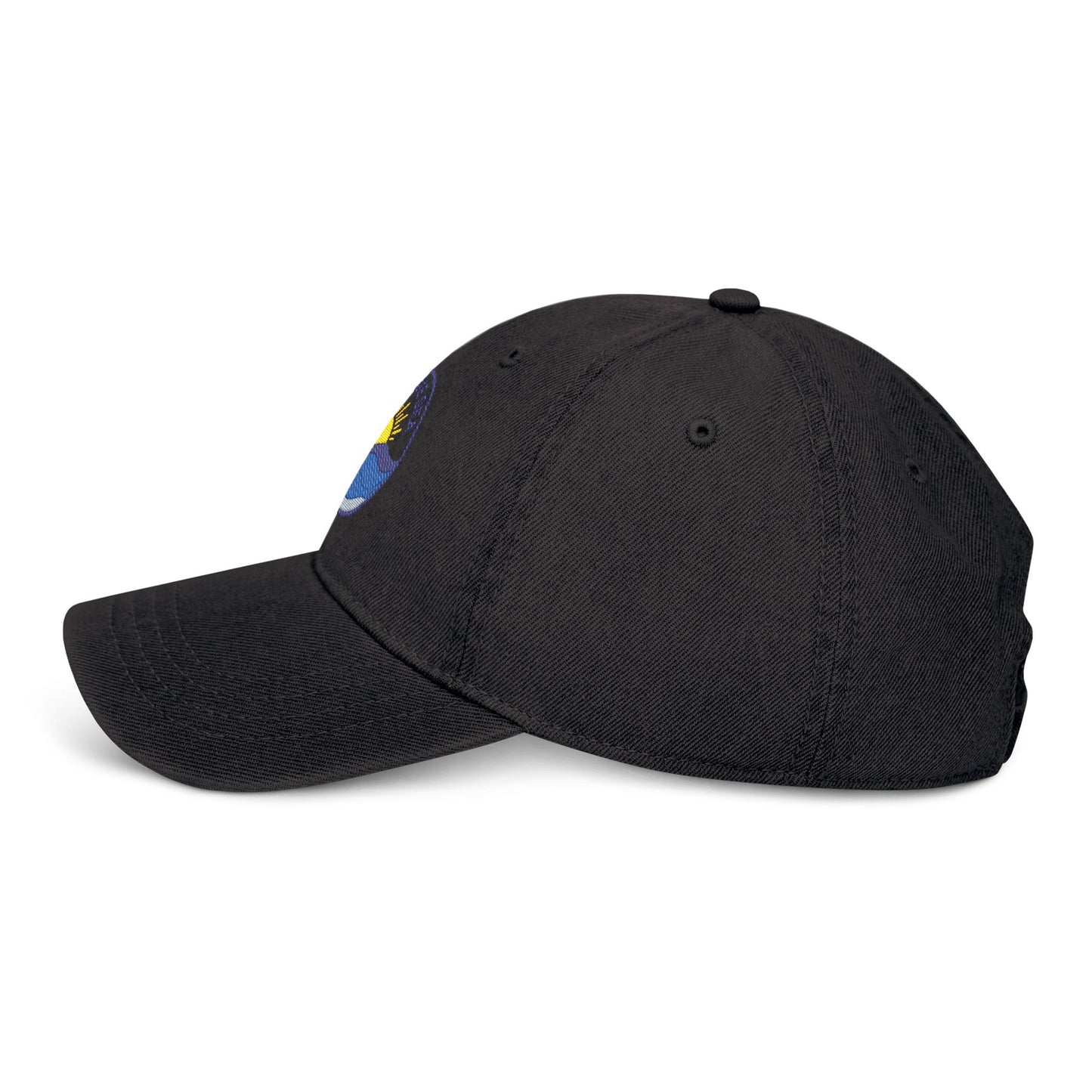 Embroidered Denim Hat - Coastal Sunrise Design
